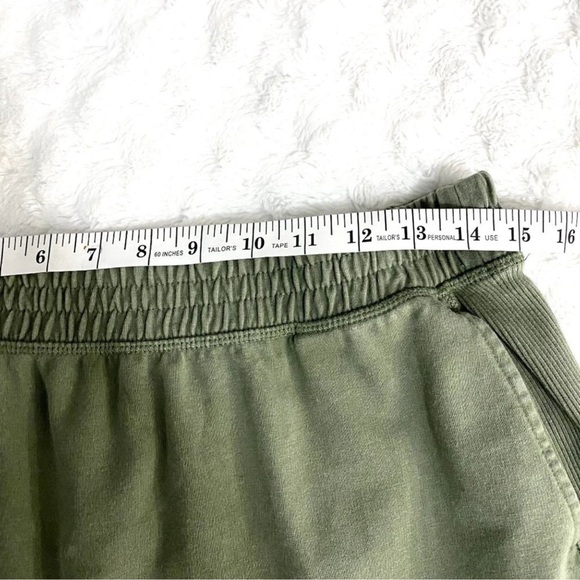 Aerie Offline Olive Green Jersey Knit Raw Hems Crop Hoodie Mini Skirt Set M - Picture 10 of 13